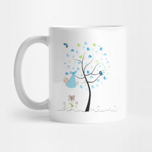 Baby shower greeting card. Baby boy. Made of heart tree Mug